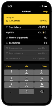 Balances rate screenshot
